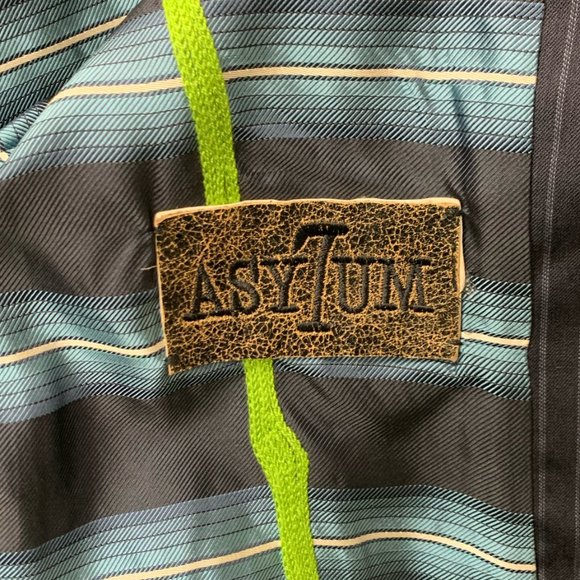 VINTAGE Asylum by Raw7 Pinstripe Trench Coat with Embroidery - Picture 7 of 9